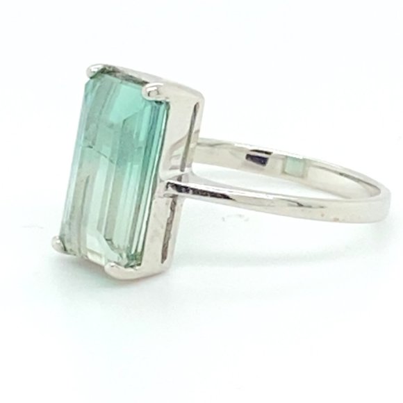 Bi Color Tourmaline 5.50ct Solid 14K White Gold Ring - Picture 4 of 7